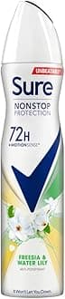Sure Women Antiperspirant Deodorant Aerosol Nonstop Freesia & Water Lily 250ml, 250 ml (Pack of 1)