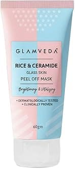 Glamveda Rice & Ceramide Korean Glass Skin Peel off Mask | Reduces Signs of Ageing | For Dry & Dull Skin Brightening & Even Tones Complexion | Peel off Face Mask for Men & Women | 60gm