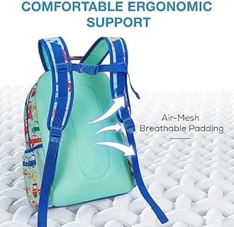 mommore Kids Backpack for Boys Girls Preschool Kindergarten Backpacks Lightweight Elementary School Bookbag with Lunch Box Set, Car, Large, 3 Pcs