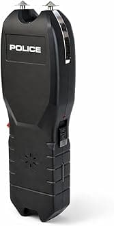 POLICE Stun Gun for Self Defense 2101 – High Voltage Rechargeable with LED Flashlight & Siren Alarm – Compact & Heavy Duty – Personal Security for Women & Men – Black