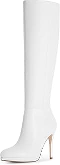 Modatope Knee High Boots Women Platform Boots Pointed Toe Tall Boots 4 In Stiletto High Heel Long Boots Side Zipper Dress Knee High Boots