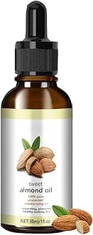 Sweet Almond Oil, Organic Cold Pressed Sweet Almond Oil for Face, Skin, Body, Hair, Nails, Deep Hydration, Anti-Aging, Reduce Fine Lines, Improve Skin Elasticity, Repair Skin Barrier