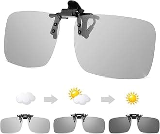 Photochromic Clip on Sunglasses,Polarised UV400 Flip up Anti-Glare | 60 * 38mm