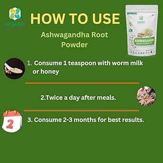 NISARG ORGANIC FARM Combo Ashwagandha and Shatavari Root Powder Pure and Natural Traditional Method Made Herbal Supplement Balance Women Hormones Height Growth (200gm)