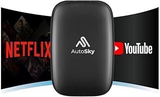 AutoSky AI Box Lite – Wireless CarPlay & Android Auto Adapter, Plug-and-Play, Fast Connection, Stable Performance, Stream Netflix & YouTube via Hotspot, Works with OEM Touchscreen