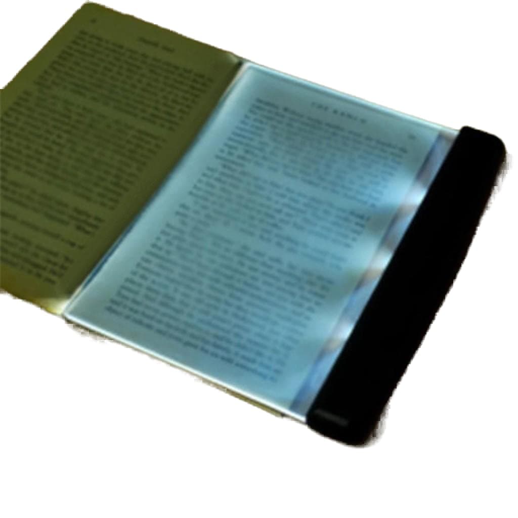 Flat Light for Reading in Bed at Night Clear LED Book Full Page Light Illuminator Panel Plate Lamp Board Wireless