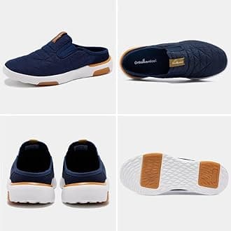 OrthoComfoot Men's Orthopedic Slip-On Loafers Walking Shoes with Arch Support: Comfortable Orthotic Shoes for Plantar Fasciitis, Casual Flat Feet Slippers for Foot and Heel Pain Relief