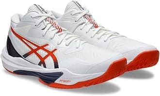 ASICS Men's Sky Elite FlyteFoam 3 Volleyball Shoes, White/Nova Orange, 9.5 UK