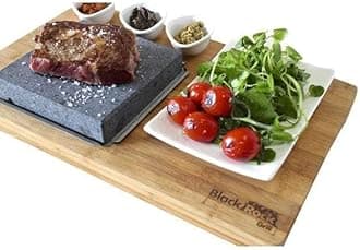 Steak On The Stone Set, Hot Rock Grill Table Top Lava Cooking Stone (One Standard Set)