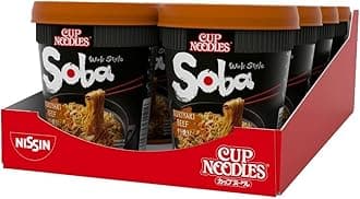 NISSIN Cup Noodles Soba Wok Style Sukiyaki Beef Flavoured Instant Noodles, 89 g Pot (Pack of 8)