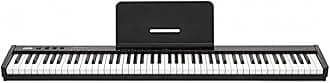gear4music88 Key Piano Keyboard with Velocity Sensitive Keys Bluetooth Keyboard Piano for Beginners