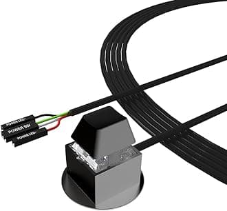 DKE Desktop Computer Power Switch Power Supply Control Adapter Cable 2M External PC Power Button ATX Desktop Computer Case Motherboard Switch On Off Power SW Cables, Black