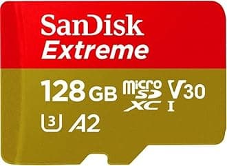 SanDisk MicroSD 128GB UHS-I U3 V30 Write Up to 90MB/s Full HD & 4K SanDisk Extreme SDSQXAA-128G-GN6MN International Packaging