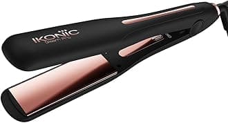 Ikonic Gleam Pro Hair Straightener, Black| Super slim 1.5 inch plates| Ergonomically slim| Digital temperature control| Automated Shut Off Safety | Advanced Rose Gold Titanium surface| Quick Heat