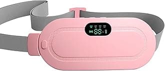 Portable Cordless Heating Pad for Menstrual Cramps Relief, for Stomach, 3-Speed Temperature Adjustment and 4-Speed Massage Modes, Back and Belly Heating Pad for Women Pink Color