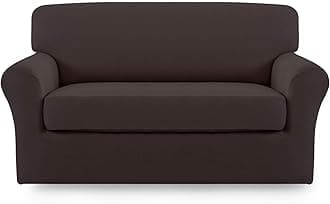 Easy-Going Stretch Sofa Slipcover,2-Piece Sofa Cover Furniture Protector Couch Micro Fiber Super Soft Sturdy with Elastic Bottom Pets,Kids,Children,Dog,Cat?Loveseat?Chocolate?