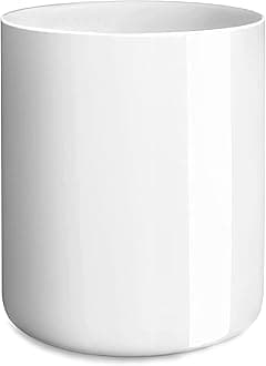White Large Utensil Holder for Kitchen Counter, High 7.2” Glossy Ceramic Utensils Crock for Countertop, Spatula Cooking Utensil Holder Easy to Clean for Farmhouse 7.2×5.8 INCH