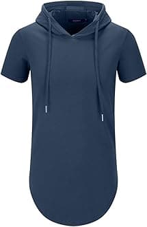 Aiyino Men's Hipster Hip Hop Longline Pullover Hoodies Shirts