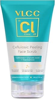 VLCC Clinic Cellulosic Peeling Face Scrub - 100g | Skin Smoothening Peeling Scrub | Weekly Exfoliation | Removes Dead Skin Cells and Excess Oil | Soft, Smooth & Clear Skin | Paraben Free