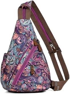 KL928 Canvas Sling Bag - Small Crossbody Backpack Shoulder Casual Daypack Rucksack for Men Women