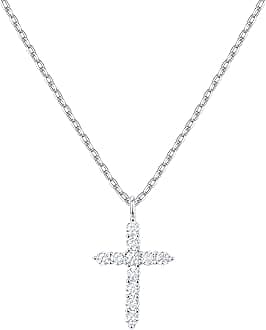 PAVOI 14K Gold Plated Cross Necklace for Women Cross Pendant Gold Necklace