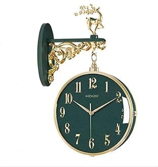 Wall Clock Non Ticking,Hanging Wall Clocks Modern Style for Home, Office, Kitchen, Bedroom, Living Room, School Decorative (W3-Green)