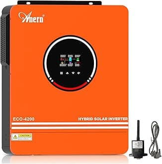 4200W Hybrid Solar Inverter 24V DC to 220-240VAC,Off Grid Pure Sine Wave Inverter with 120A MPPT Solar Charge Controller, Works with Lead Acid and Lithium Battery PV Max 450V Input