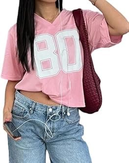Oversized Jersey Women Summer Tops 2024 Grunge Graphic Tees Y2k Streetwear Short Sleeve Shirts