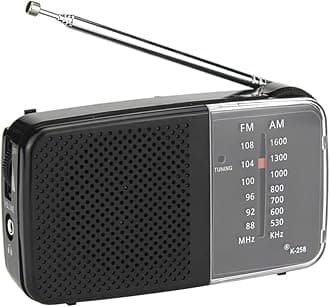 Generic AM FM Radio Portable Battery Powered Transistor Radio with Speaker and Telescopic Antenna for Indoor Outdoor Use
