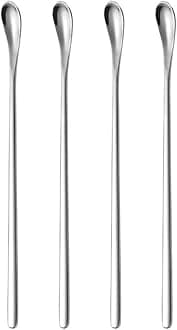 Delove 4-Piece Modern Stainless Steel Drink Stirring Spoons, 7.6-Inch (Thick-handle)