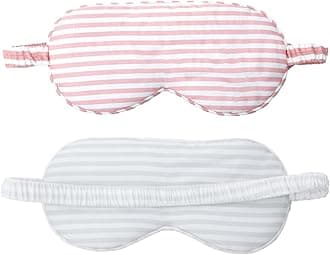 HBHLFZSleep Mask 2 Pack - Bamboo Viscose Fiber Sleeping Eye Mask - with Elastic Band/Headband - Comfort Sleeping Shade - for Nighttime Sleeping, Traveling & Napping（Light Pink，Silver）