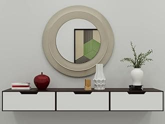 Exclusively Launched Engineered Wood Wall Shelf With Drawer For Living Room Storage & Home Decorative Items With 3 Drawers Wall Mounted Cabinet Style Decorative Shelves Pack Of 1 (Walnut & White)