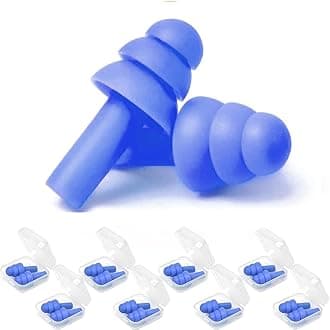 Earplugs for Sleeping Noise Cancelling, Reusable Ear Plugs– Super Soft, Silicone Ear Plug, for Sleeping 8 Pairs, Swimming, Snoring, Concerts, Work, Noisy Places (8 Colors)