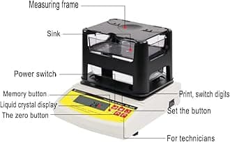 NGARY Gold Purity Tester, Digital Electronic Gold Density Meter with 300g Maximum Weight and 0.001g/cm3 Density Resolution, 5S~20S Fast Measurement, for Pawn Shop, Precious Metal Recycling