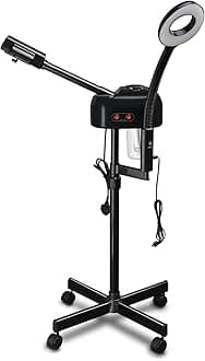 Winado 2 in 1 Facial Steamer with 5X Magnification Light, Deep Cleaning for Personal Skin Care, Beautician Steamer Professional Humidifier Facial Spa Mist Steam for Home & Beauty Salon, Black