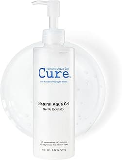 Cure by Toyo | Aqua Gel Gentle Exfoliator | Clear and Softer Skin | Non-Abrasive Face and Body Cleanser | Sensitive Skin | Big Size 8.82oz