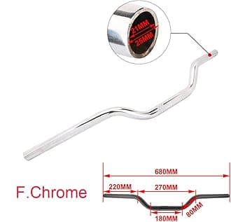 AnXin Motorcycle 7/8" Handlebar Cafe Racer Ace Clubman Style Handlebars 22MM Universal For Bobber Custom Application Black