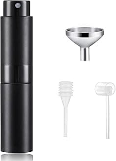 8ml Travel Atomiser Refillable, Mini Refillable Spray Bottle, Upgraded Perfume Atomizer Pod and Refill Pump for Outdoor Traveling (Black)