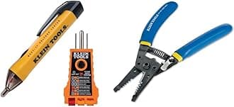 Klein Tools NCVT1PKIT Electrical Tester Kit with Non-Contact Volt Tester, 50 to 1000V AC and GFCI & 11055 Wire Cutter and Wire Stripper, Stranded Wire Cutter, Solid Wire Cutter