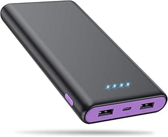 Portable Charger Power Bank 25800mAh, Ultra-High Capacity Fast Phone Charging with Intelligent Controlling IC,2 USB Port External Cell Phone Battery Pack Compatible with iPhone,Android-Purple