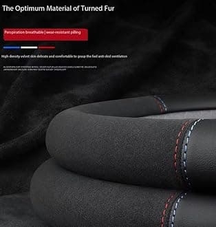 Car Steering Wheel Covers for Volvo XC40,Microfiber Leather Steering Wheel Cover with Badge Emblem Stylish Steering Wheel Protector Wrap Comfort Durability Car Accessories,A1-O type