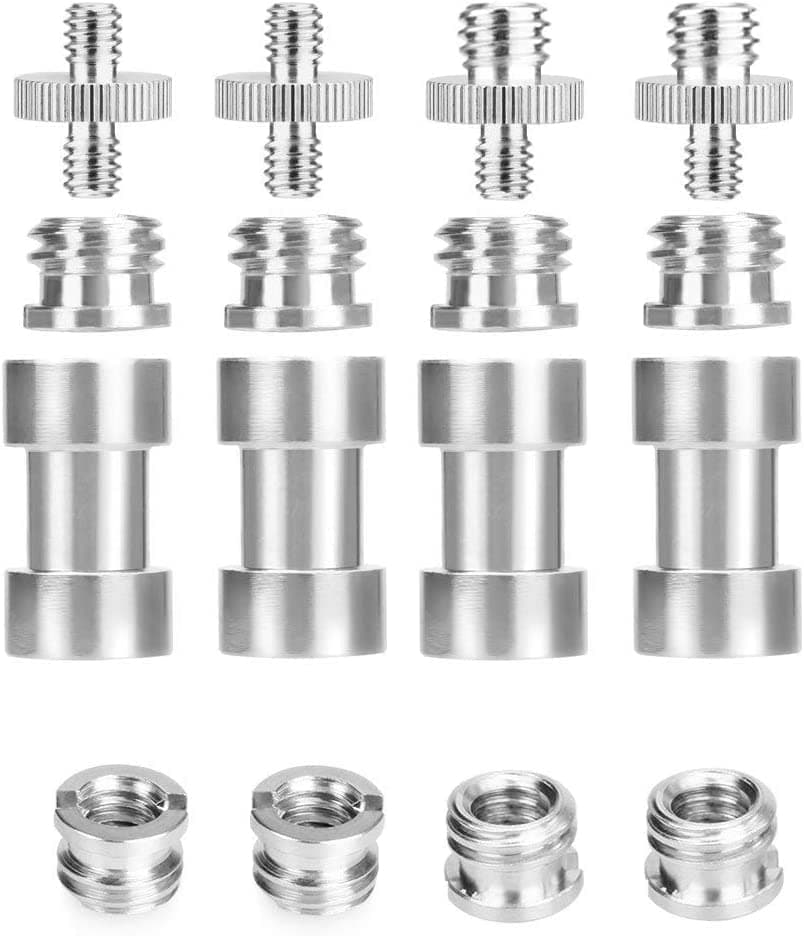 UTEBIT Camera Screw 1/4 to 3/8 Adapter Thread Adapter Set Camera Spigot Convert Mounting Screws Tripod Screw Compatible for Magic Arm Crab Clamp Ball Head Monopod Light Stand Quick Release Plate
