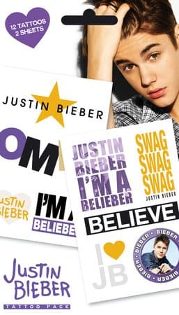 Justin Bieber Temporary Tattoos (Belieber Pack)