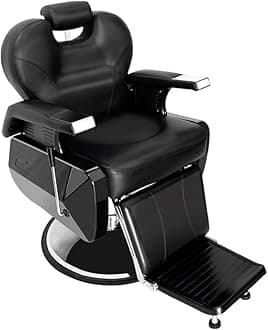 Barber Chair Professional Men Salon for Hair Stylist, Hair Cutting, with Heavy-Duty Hydraulic-Pump Chair Barber Shop Furniture (Black1)