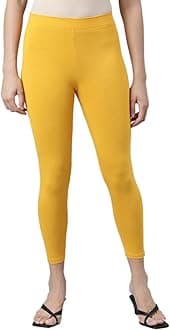 TWIN BIRDS Tailored Cut & Classic Fit Stretchable Viscose Elasthane Fabric Mid-Rise Skinny Fit High Ankle Length/Cropped Length Leggings for Women