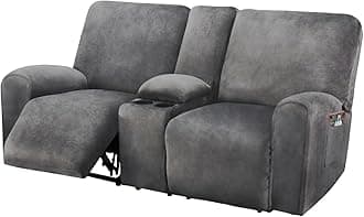 ULTICOR Velvet Reclining Loveseat Cover, 2 Seater, Dark Grey, 12.56" W x 6.59" L x 14.96" H
