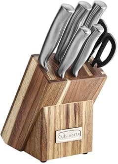 C77SS-7P Stainless Steel Prep Set w/Acacia Block, 7 pc