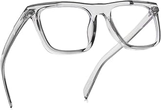 NIDOVIX Trendy Square Blue Light Blocking Glasses for Men Women, Fashion Frame Non-prescription Computer Glasses (Transparent Grey)