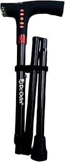 Dr. Odin Rubber GB-819 Smart Walking Cane with LED Lights, Automatic Alarm System, FM Radio, USB Charging, Adjustable Walking Stick for Seniors, Men, Women