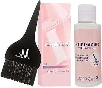 Shinefinity Zero Lift Glaze 06/71 Dark Blonde Brown Ash Demi-Permanent Hair Color 2 Ounce, Shinefinity Activator 2 oz and M Hair Designs Tint Brush (Bundle)